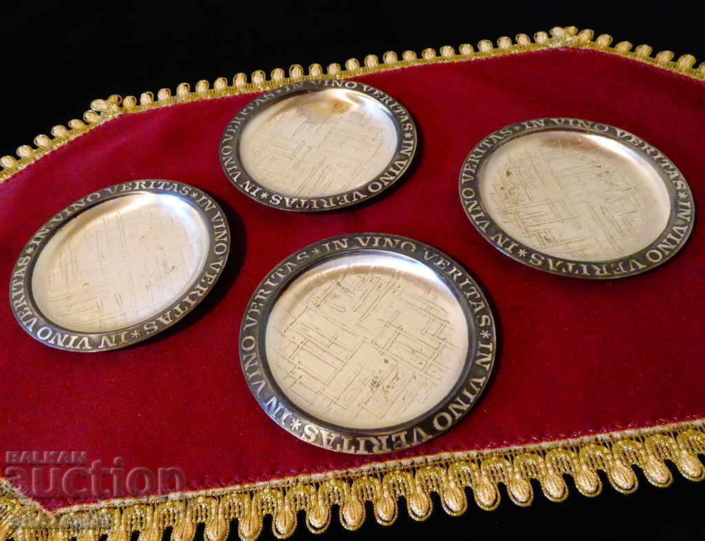 Delivery of In Vino Veritas, silver-plated plates, coasters. Delivery of In Vino Veritas, silver-plated plates, coasters.