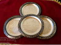 In Vino Veritas, silver-plated plates, coasters.