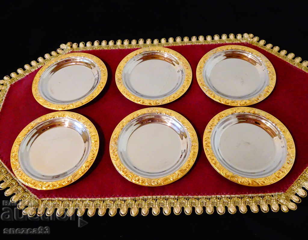 WMF bite plates with gilding 11.5 cm.