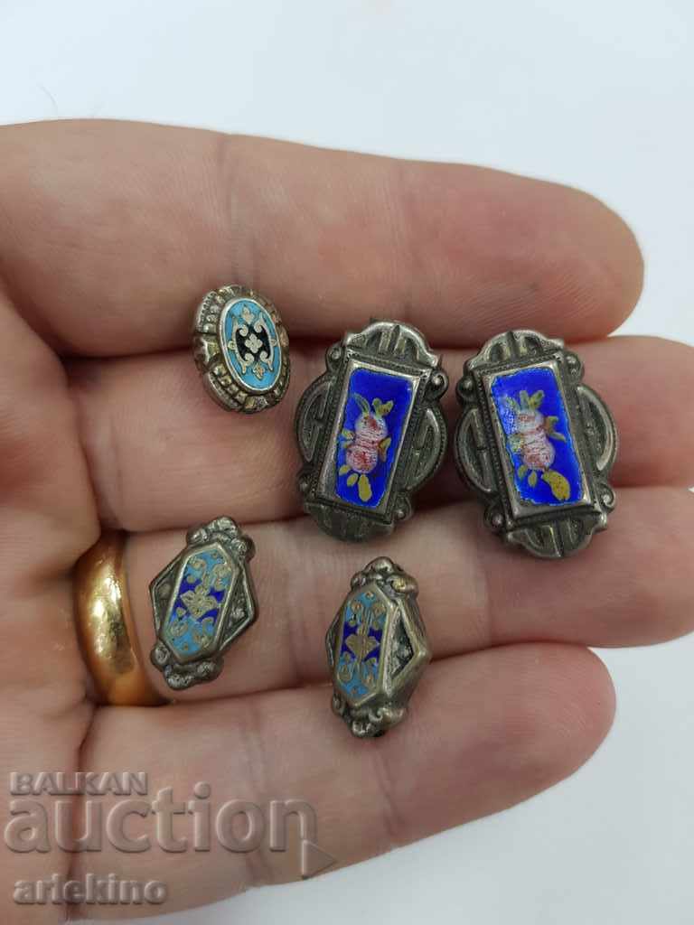Lot of pieces of shuttle shuttle with enamel for pocket watches - 5 Lot of pieces of shuttle shuttle with enamel for pocket watches - 5