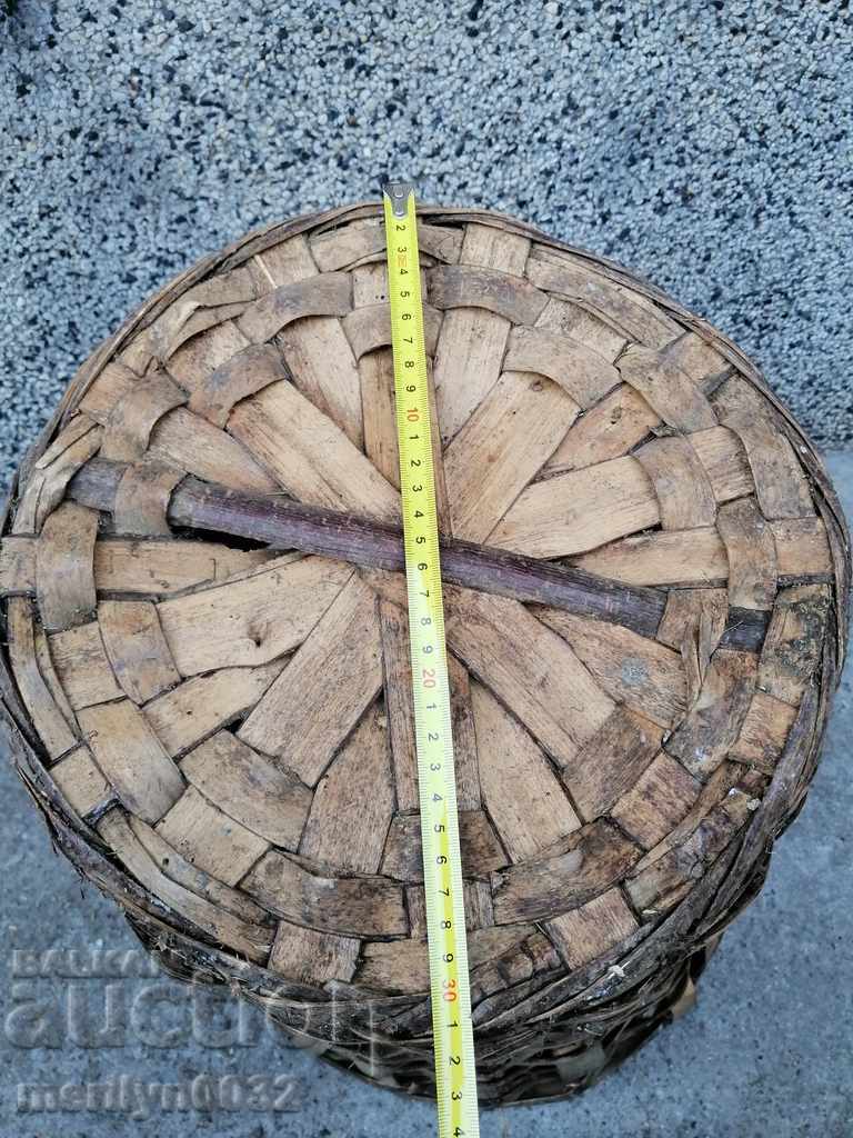 Стар плетен кош дървения, кошница панер плетен съд - 6 Стар плетен кош дървения, кошница панер плетен съд - 6