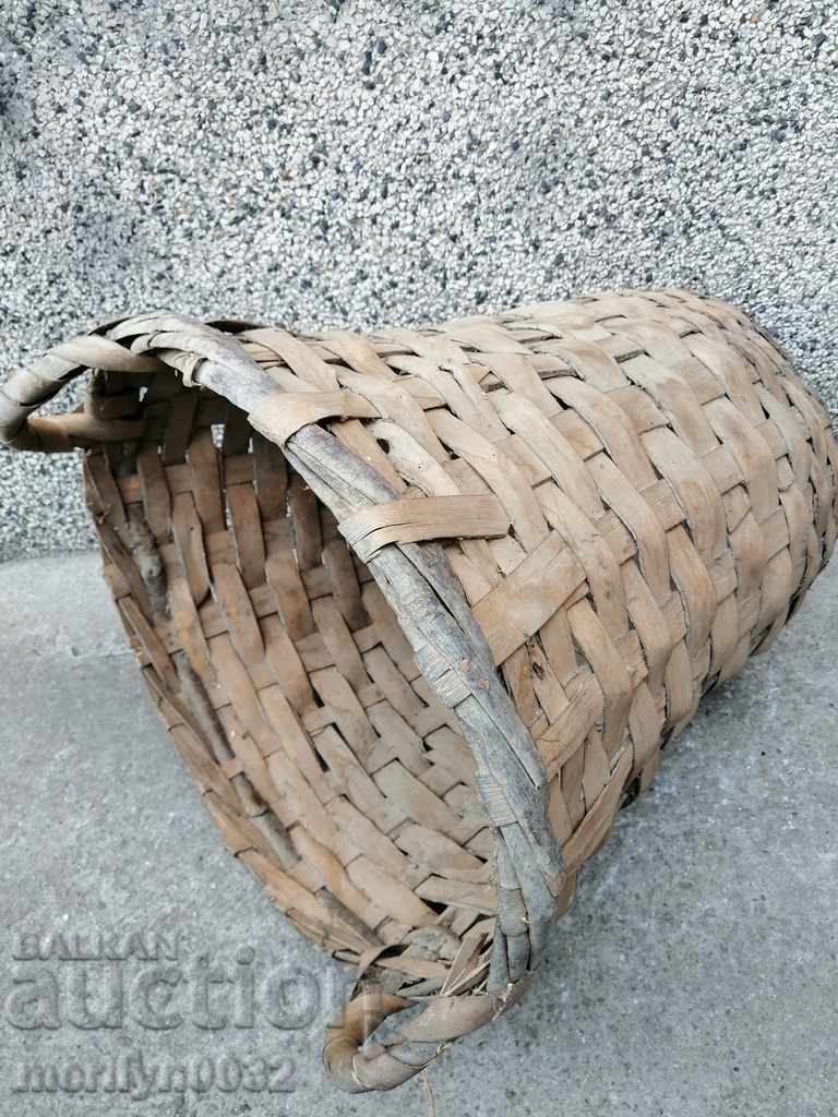 Стар плетен кош дървения, кошница панер плетен съд - 7 Стар плетен кош дървения, кошница панер плетен съд - 7