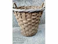 Old wicker wooden basket, basket wicker basket