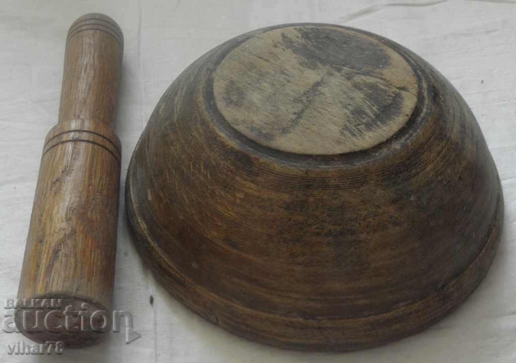 Old wooden mortar with price 34.99 BGN | € 17.89 Old wooden mortar with price 34.99 BGN | € 17.89