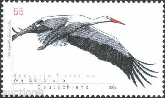 Чиста марка Фауна Птица Щъркел  2004  от Германия