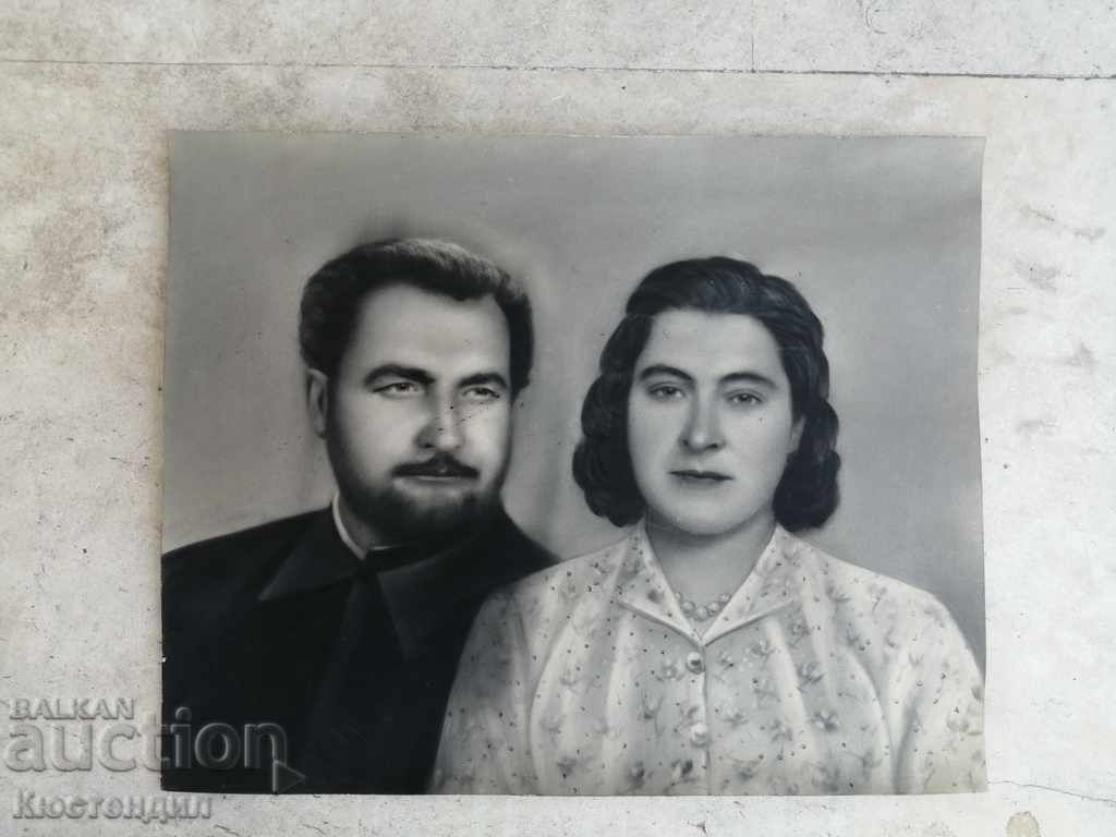 OLD FAMILY PHOTO OF POP AND POPADIA ON CARDBOARD
