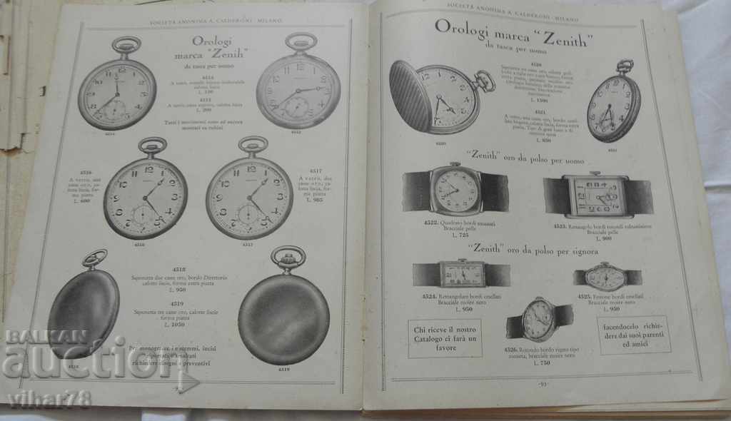 Стар каталог-списание 1929-часовник-табекера мн.работи