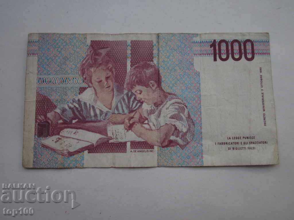 1000 LIRE BANKNOTE ITALY 1990 BZC !!! with price 2.00 BGN | € 1.02 1000 LIRE BANKNOTE ITALY 1990 BZC !!! with price 2.00 BGN | € 1.02