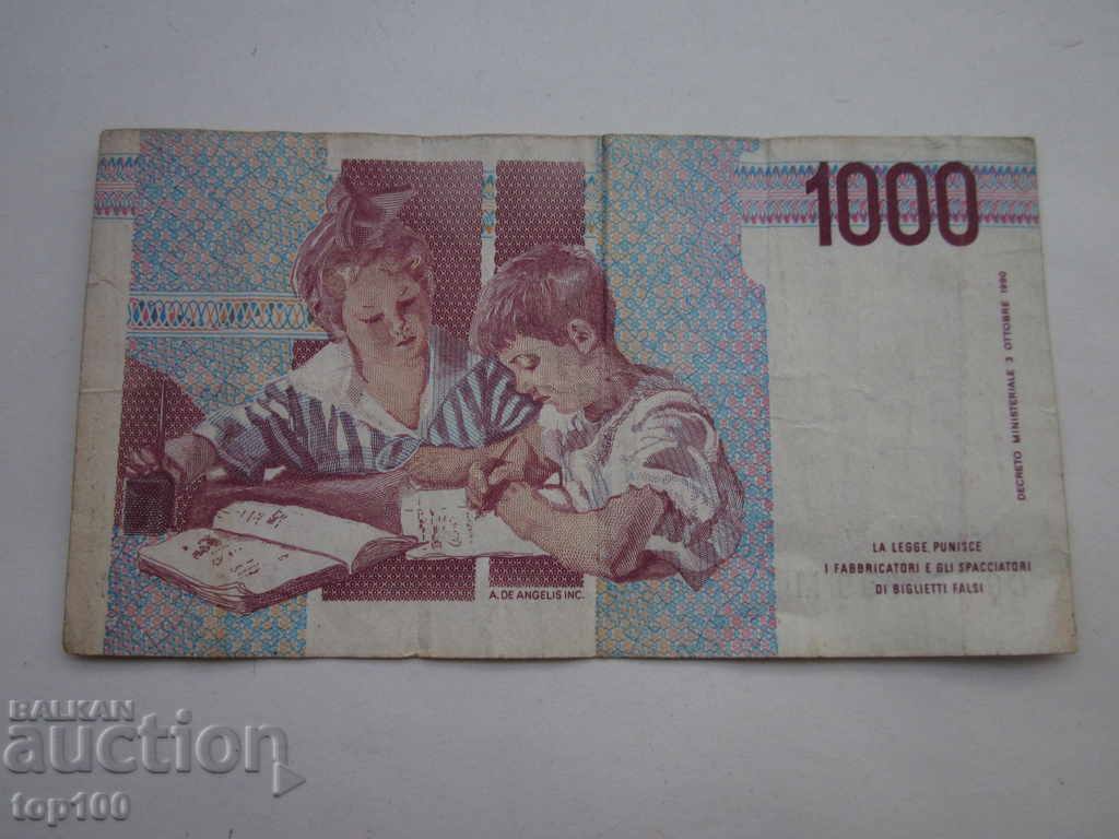 Delivery of 1000 LIRE BANKNOTE ITALY 1990 BZC !!! Delivery of 1000 LIRE BANKNOTE ITALY 1990 BZC !!!
