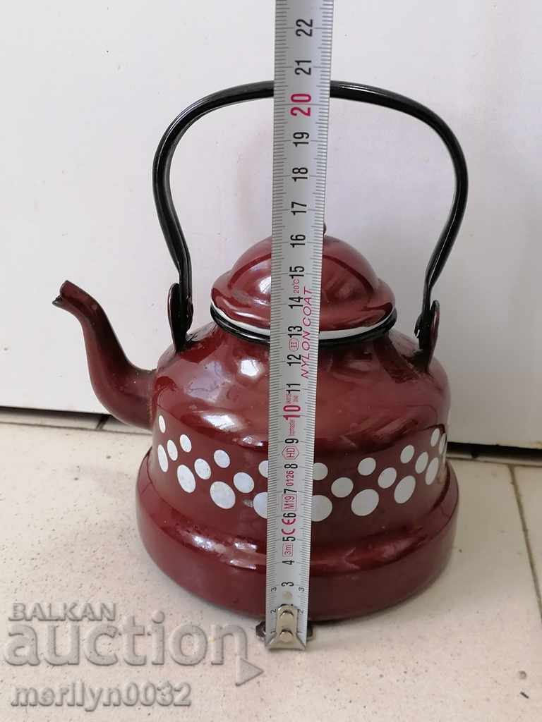 Enamelled teapot from the social court with enamel USSR with price 45.00 BGN | € 23.01 Enamelled teapot from the social court with enamel USSR with price 45.00 BGN | € 23.01