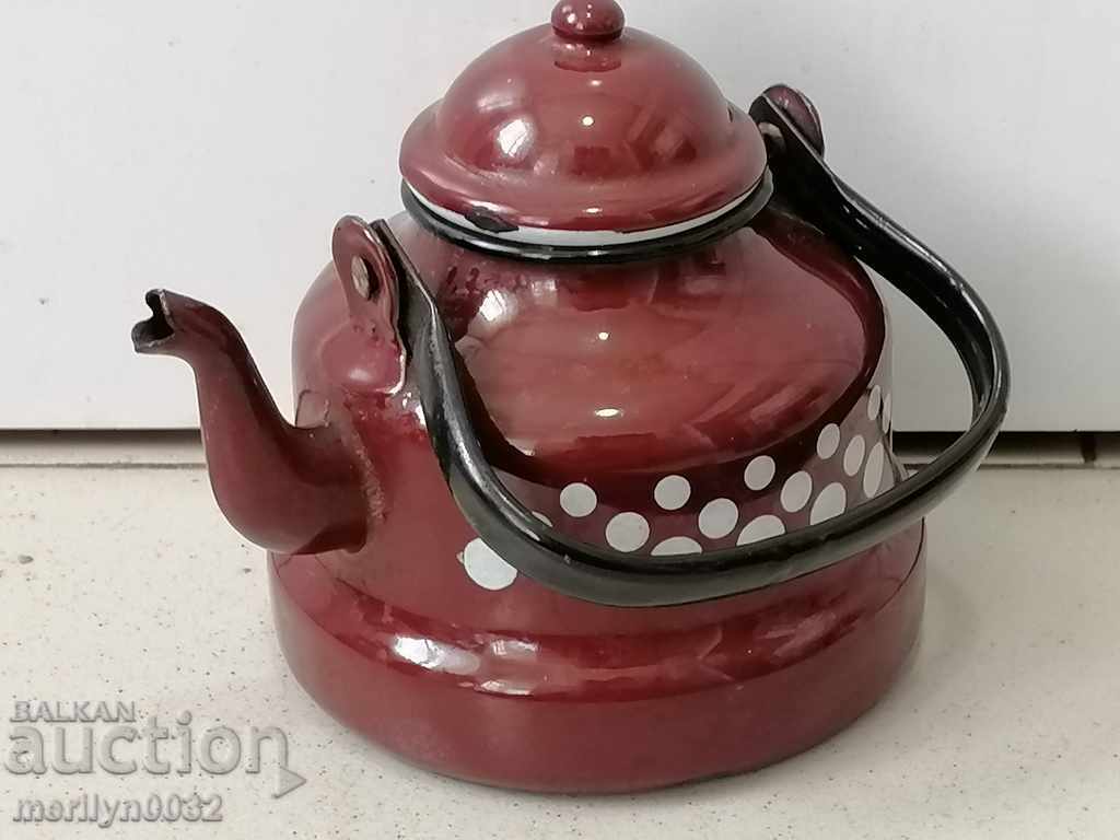 Enamelled teapot from the social court with enamel USSR - 5 Enamelled teapot from the social court with enamel USSR - 5