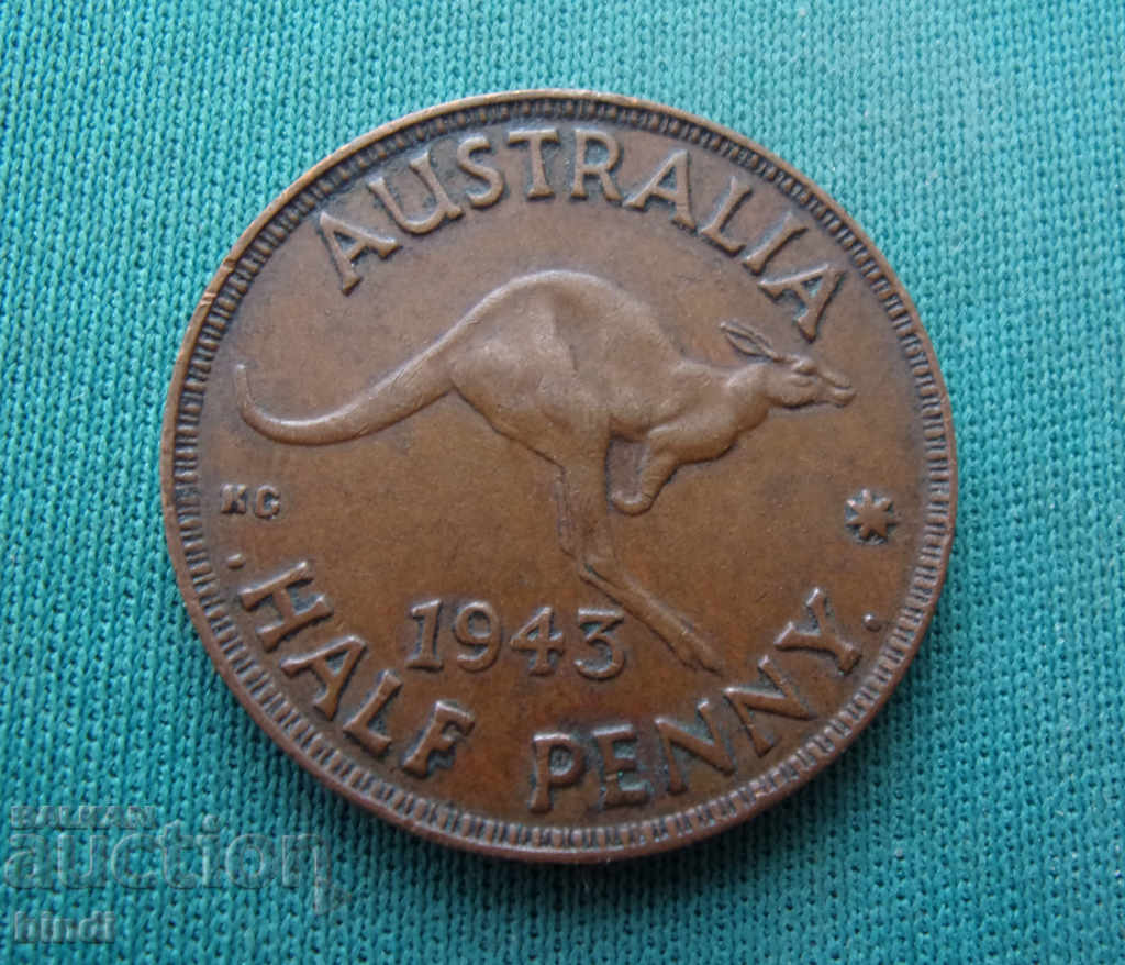 Австралия  ½  Пени  1943