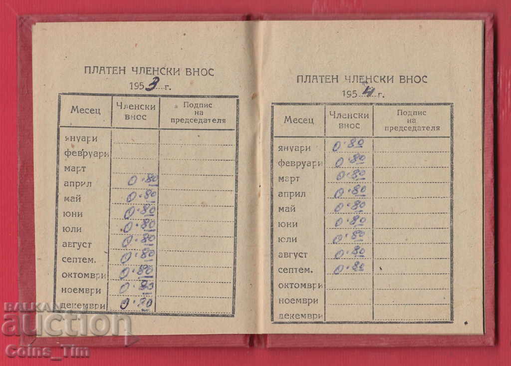 Delivery of 250775/1954 Membership card - DOSO defense assistance Delivery of 250775/1954 Membership card - DOSO defense assistance
