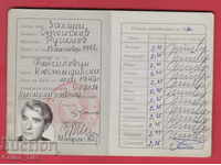250848/1980 Membership card Bulgarian Communist Party