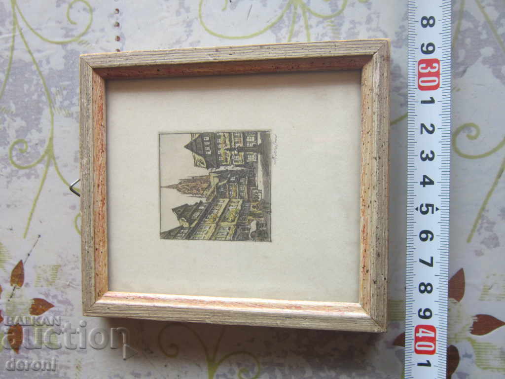 Old painting engraving etching signed with price 15.00 BGN | € 7.67 Old painting engraving etching signed with price 15.00 BGN | € 7.67