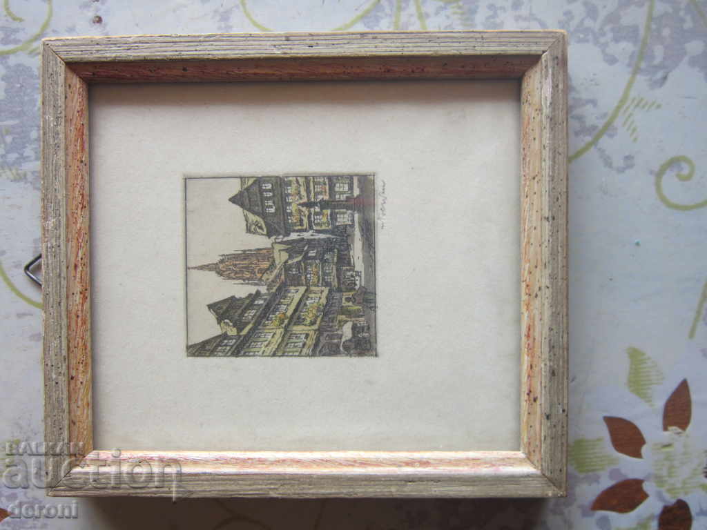 Delivery of Old painting engraving etching signed Delivery of Old painting engraving etching signed