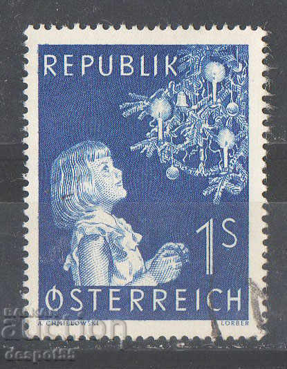 1954. Austria. Crăciun fericit (albastru închis).