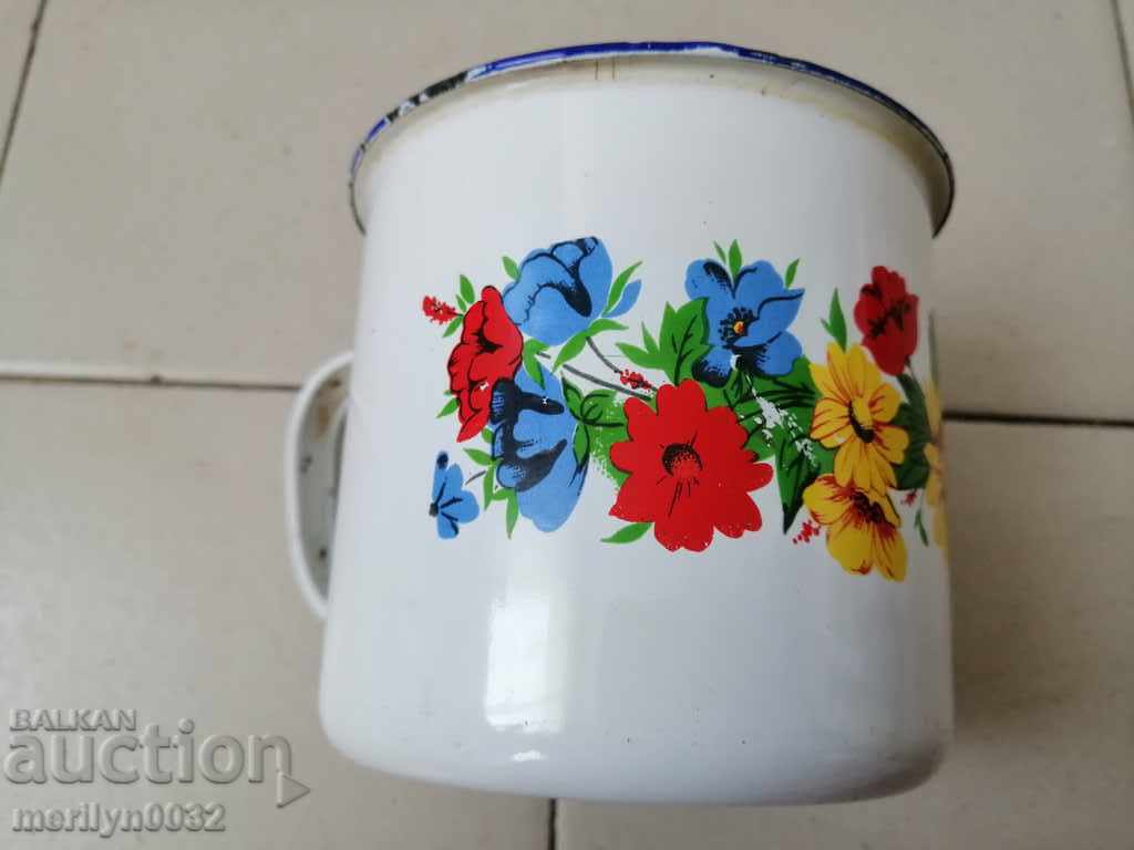 Old enamel jug, China enamelware - 7 Old enamel jug, China enamelware - 7