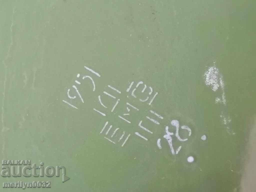 Delivery of Gum with handle enameled container bucket enamel USSR 1951