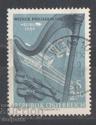 1959. Austria. Turul mondial al Filarmonicii din Viena.