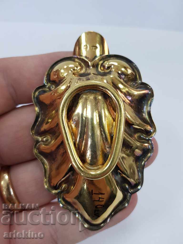 Delivery of A beautiful European silver ashtray with 925 gold plating