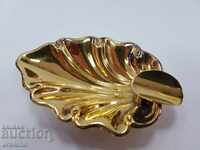 A beautiful European silver ashtray with 925 gold plating