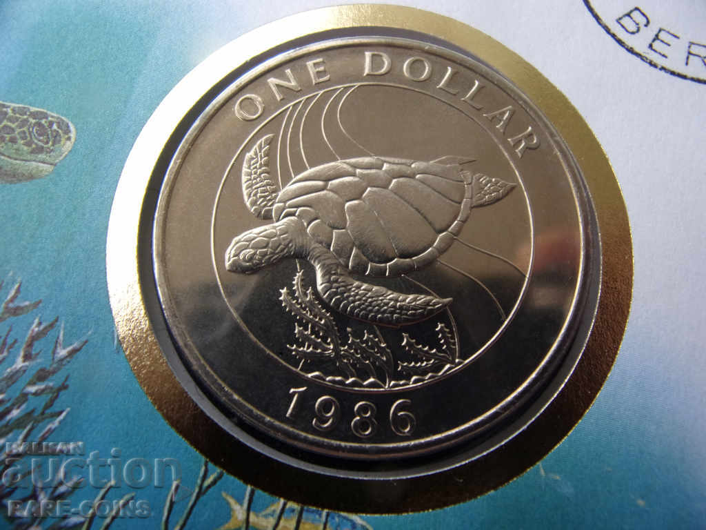 Βερμούδες 1 Dollar Numisbrief 1986 UNC Σπάνιο πρωτότυπο με τιμή € 28.12 | 55.00 BGN Βερμούδες 1 Dollar Numisbrief 1986 UNC Σπάνιο πρωτότυπο με τιμή € 28.12 | 55.00 BGN