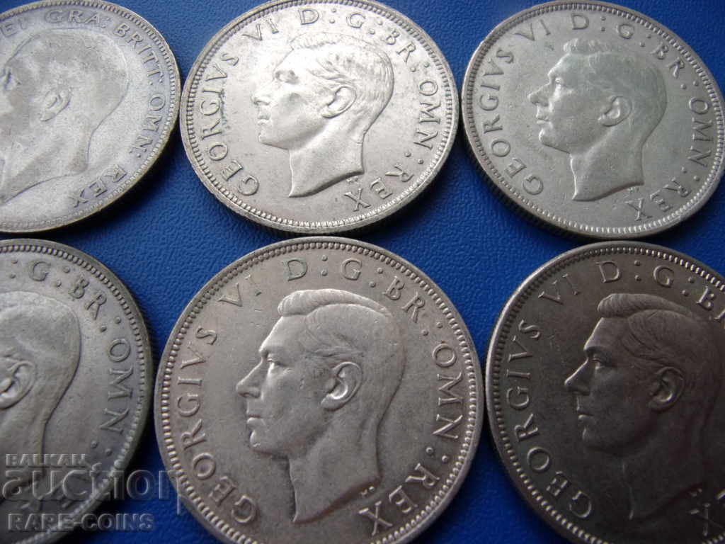 Αγγλία Παρτίδα 8 x ½ Crown 1933 - 1950 Σπάνιο πρωτότυπο - 5