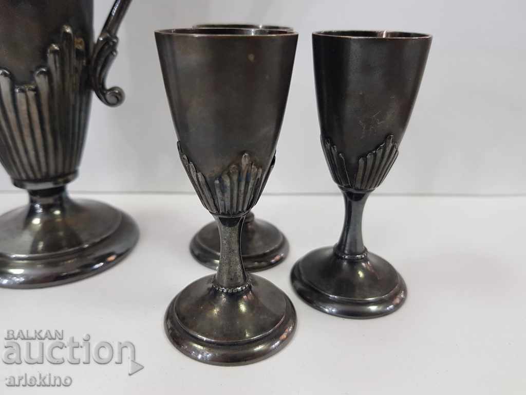 Beautiful silver-plated jug set with 6 cups of ARGENIOR with price 350.00 BGN | € 178.95 Beautiful silver-plated jug set with 6 cups of ARGENIOR with price 350.00 BGN | € 178.95