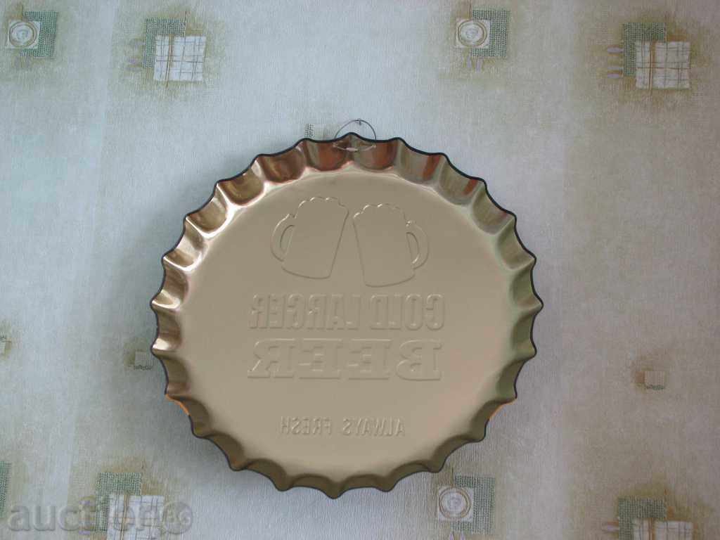 Delivery of Large plate in the shape of a beer bottle cap Delivery of Large plate in the shape of a beer bottle cap