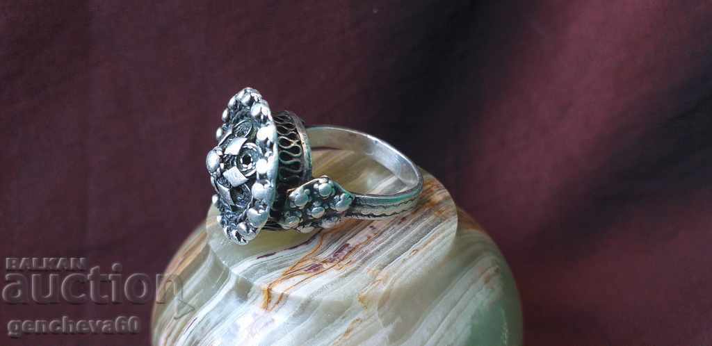 Renaissance silver filigree ring - 6