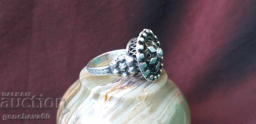 Renaissance silver filigree ring