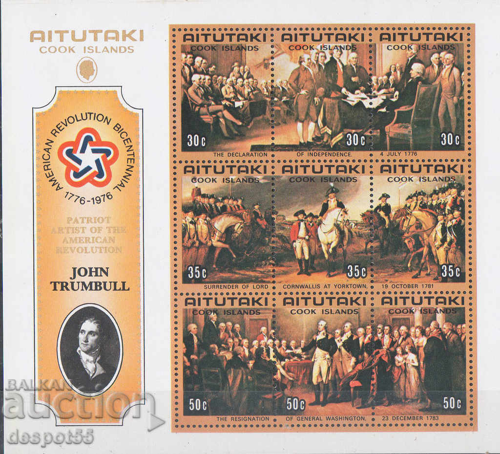 1976. Аитутаки. 200 г. от Американската революция. Блок.