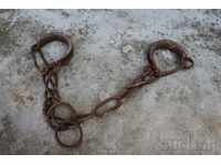 OLD AUTHENTIC HAND-FORGED BUCKLES SHACKLES FETTERS HANDCUFFS