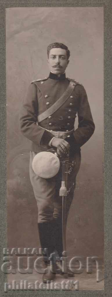 OLD PHOTO circa 1911 Officer with a sword 5:14 cm.