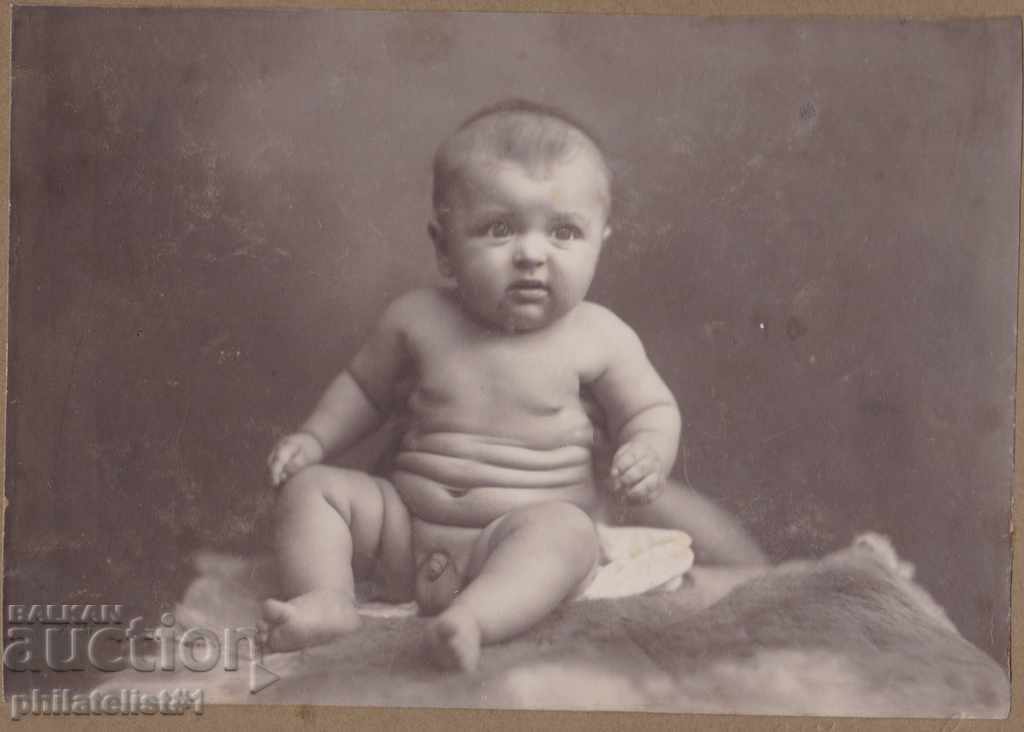 FOTO VECHI în jurul anului 1920 Soluție băiat gol 14,5: 10 cm.