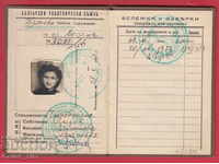 251020/1941 - Card de membru Uniunea Muncitorilor din Bulgaria