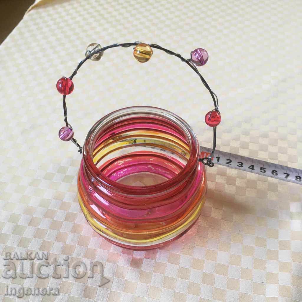 Auction  BASKET GLASS LANTERN