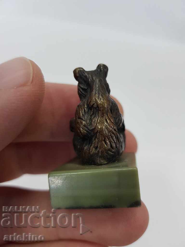 Figurină de colecție cu urs rus din bronz PROMSTROIBANK - 6