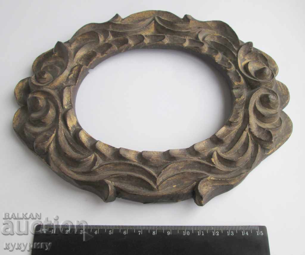 Auction Very old wooden picture frame carving 19th century Auction Very old wooden picture frame carving 19th century