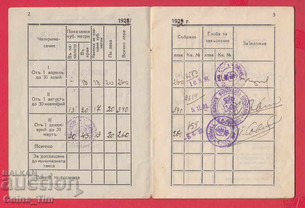 Delivery of 251080/1931 Veliko Tarnovo - Subscription book for water
