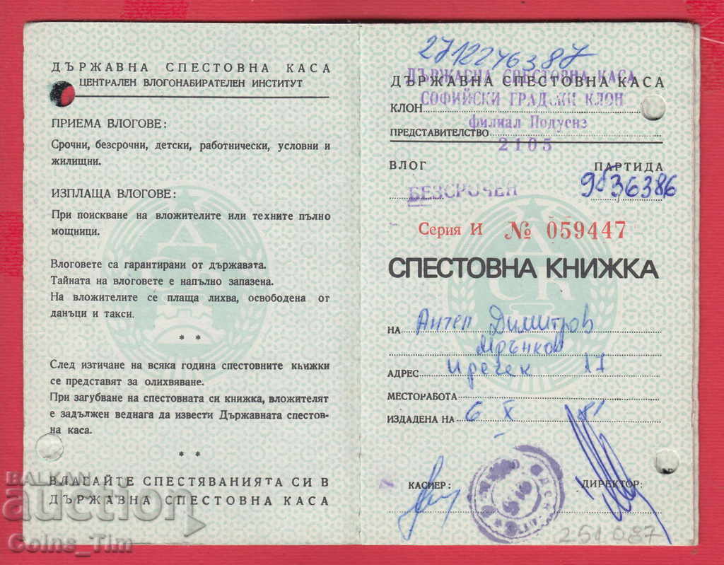 Auction 251087/1981 Savings book - State Savings Bank Auction 251087/1981 Savings book - State Savings Bank