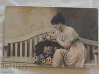 Old postcard girl 1920 K 287