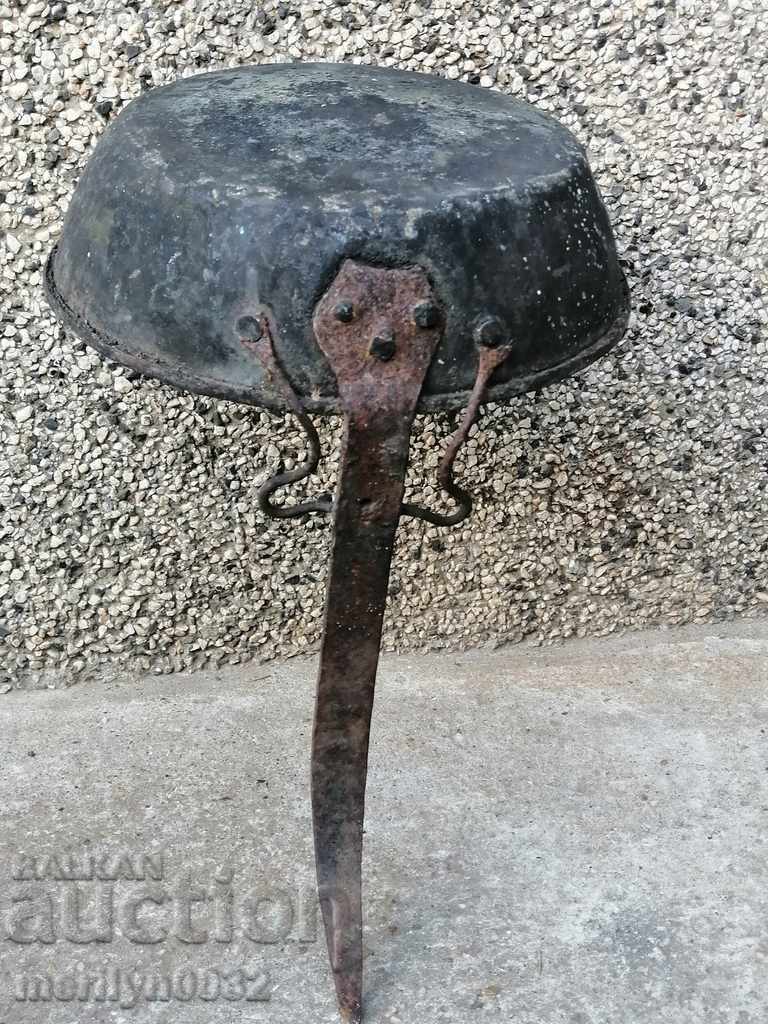 Παλιά κατσαρόλα χαλκού, χαλκού, δίσκος, δοχείο χαλκού - 5 Παλιά κατσαρόλα χαλκού, χαλκού, δίσκος, δοχείο χαλκού - 5