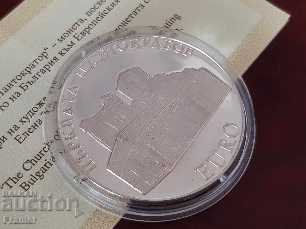 Auction  10 leva 2000 year Pantocrator Church silver coin