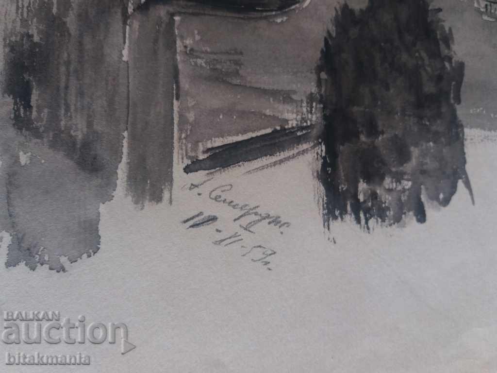 Auction Watercolor Lyuben Semerdzhiev - read the auction carefully Auction Watercolor Lyuben Semerdzhiev - read the auction carefully