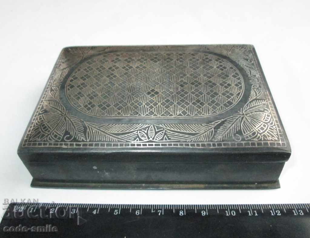 Unique old box with rich silver inlaid silver - 5 Unique old box with rich silver inlaid silver - 5