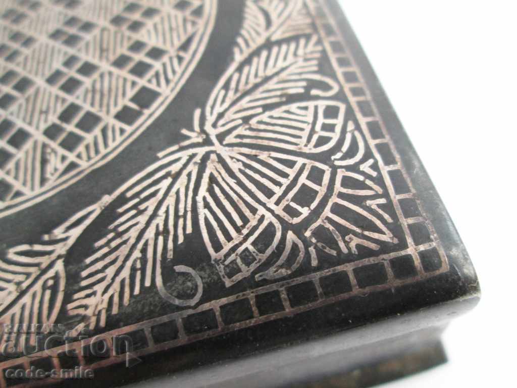 Unique old box with rich silver inlaid silver - 6 Unique old box with rich silver inlaid silver - 6