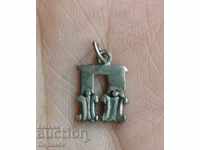 Silver 950 Pendant with Letter Letter P