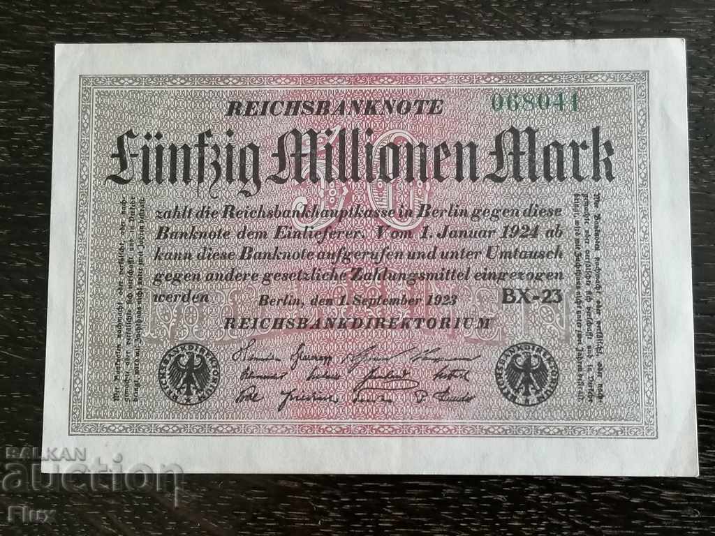 Τραπεζογραμμάτιο Ράιχ - Γερμανία - 50.000.000 σήματα UNC 1923